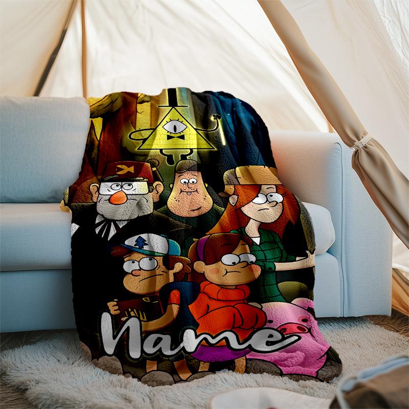 Personalized Custom Name Blanket - Gravity Falls Print Design,Blanket for Sofa,Bed,Travel,Camping - Soft and Warm, Great Gift