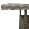 Garden Table with Glass Top Light Grey 80 x 80 x 75 cm Poly Rattan