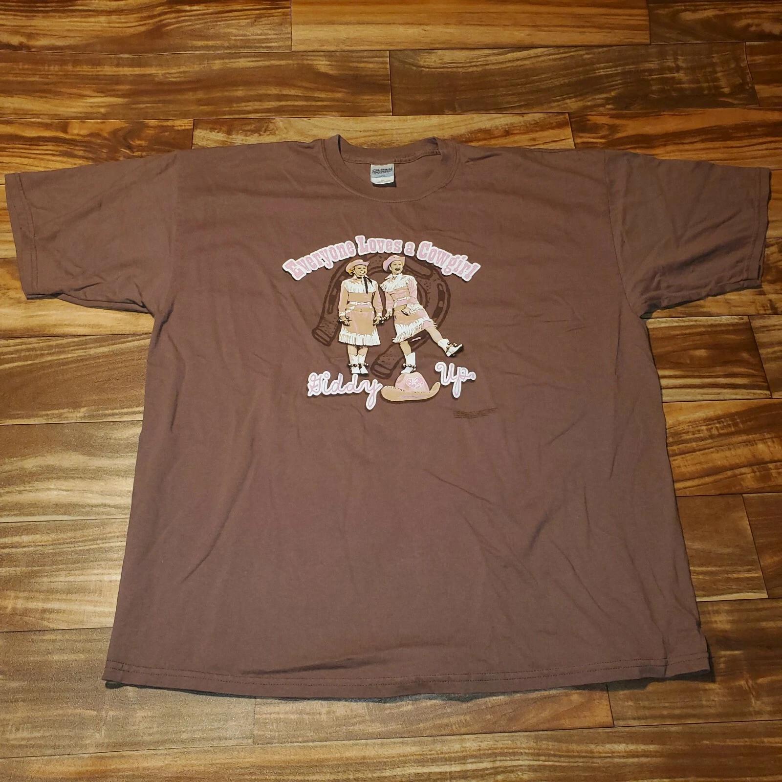 I Love Lucy 2006 Movie Promo Cowgirl Giddy Up Brown T Shirt Size XXL XL