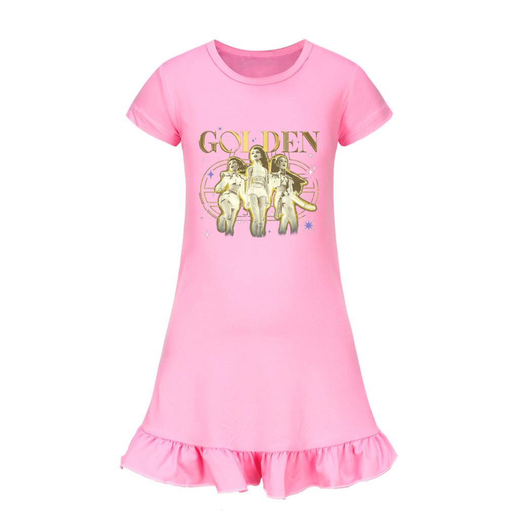 5161 Kids Girls Mira Zoey Rumi Printed Ruffle Short Sleeves Casual Dress