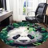1pc Panda Bamboo Office Round Area Rug,  Mat Suitable ForOffice, Under Office Chairs Bedroom Living Room Home Decor, Room Deco