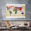 Tkanina tła artystycznego Retro Mapa Świata z Flagami Narodowymi Plakat Ścienny, Bezramowy do Domu Narzędzia Geograficzne, Artykuły Podróżne