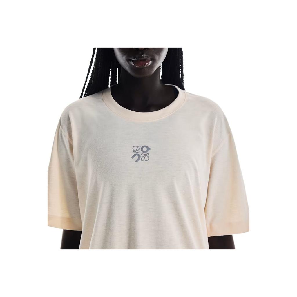 Su X Loewe Active SS25 Morbido Comodo alla Moda Versatile T-shirt a Maniche Corte Top Unisex Beige 1UF10431951