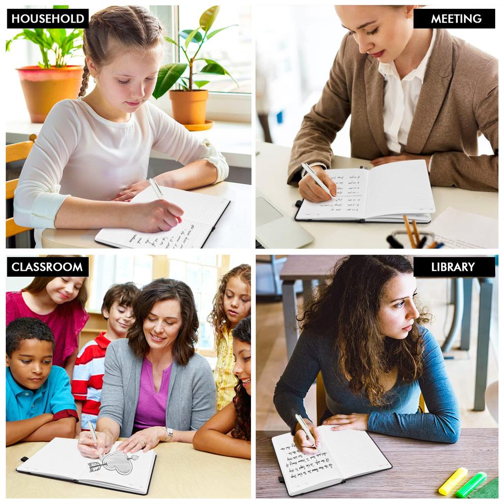 Feela A5 7mm 64 Horizontal Synthetic Leather Horizontal Inner Bookmark Classic Memo Pad Notebook, 12-Pack, A-Ruled, Sheets, Black, Ruled, Hardcover,