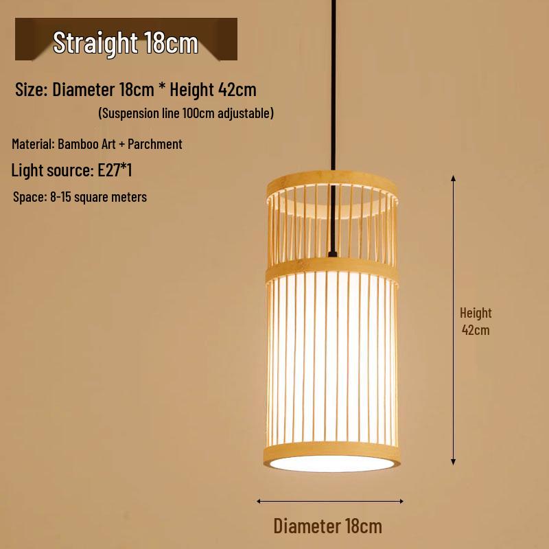 Retro Zen Bamboo Weaving Pendant Lamp for Restaurants & Teahouses