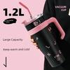 Large Capacity Thermos Cup for Women, Cute Car-Mounted Handle, Warm-Keeping Straw Cup, 304 Stainless Steel Couple's Water Cup with Lid