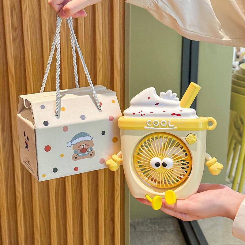 High-Value Cute Ice Cream Style USB Portable Fan – Handheld & Desktop Gift