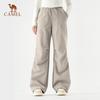 Camel Fleece-Lined Water-Repellent Wide-Leg Utility Softshell Pants