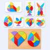 3D Wooden Puzzles Heart Egg Tangram Geometric Shape Kids Cognitive DIY Jigsaw Early Learning Educational Toys
