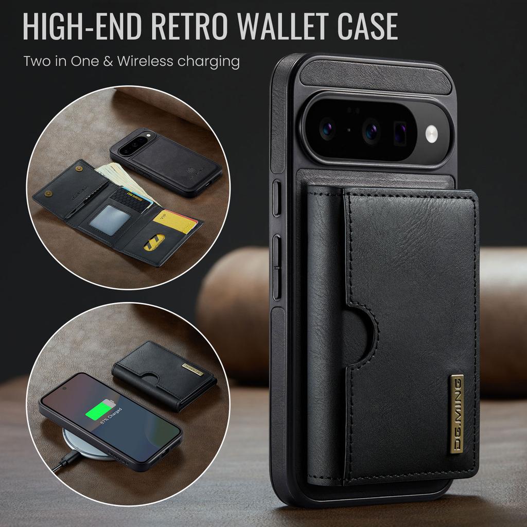 DG.MING M6 Series For Google Pixel 10/10 Pro Case Magnetic Wallet PU + PC + TPU Phone Cover