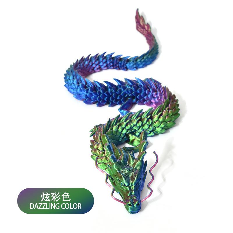 30Cm 3D Printed Conjoined Dragon Ornaments, Movable Cartoon, Creative Dragon Plants, Rockery, Fish Tank Landscaping Decoration