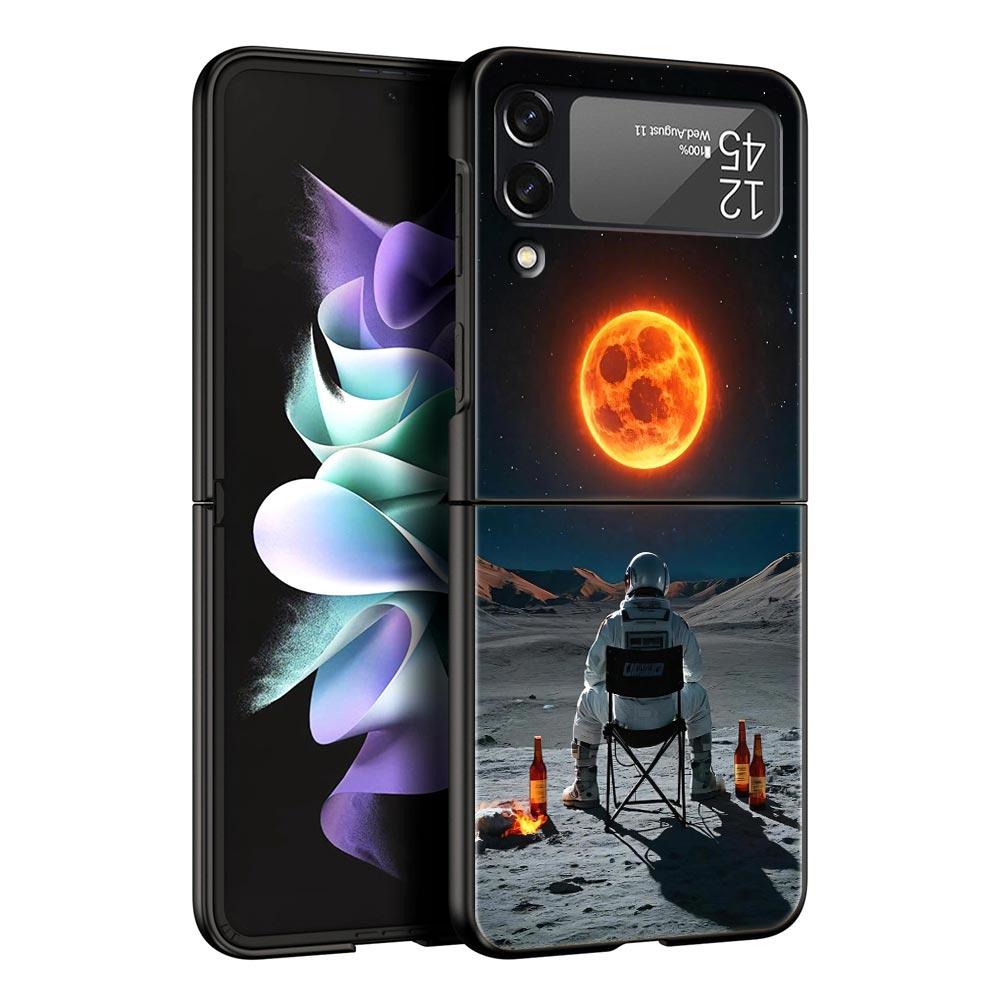 Starry Sky Universe Fashion Phone Case For Samsung Galaxy Z Flip3 Flip4 Flip5 Case Shell For Z Flip 3 4 5 6 7 Hard Folding Cover
