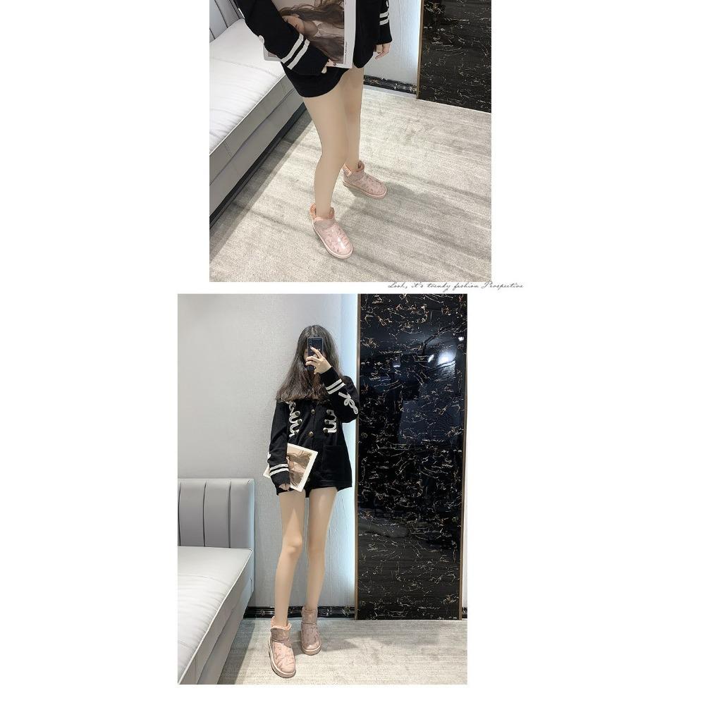 Осенне-зимняя обувь из толстого бархата и теплого хлопка для женщин 41 бежевый — фото 7