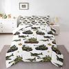 War Theme Set Full Size Aircraft Tanks Bedding Set for Kids Boys Bedroom Decor Retro Army Green Airplane Tanks Soft Polyester