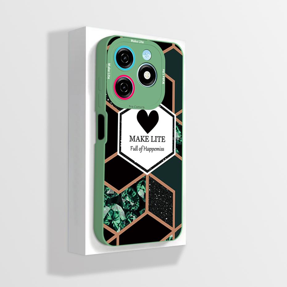 Pour Tecno Spark 20 20C Coque Mignon Dessin Animé Astronaute Carrée Silicone Liquide Souple Housse de Protection pour Téléphone Pour Tecno Spark20 20C Funda