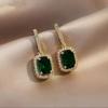 Mendrisio Luxury Earrings For Women 2022 New Fashion Green Zircon Drop Earrings Korean Style Party Jewelry Pendientes Mujer Gift