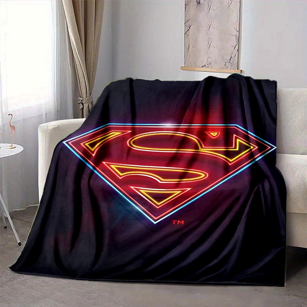 1pc Superhero Neon Flannel Throw Blanket Lightweight Soft Warm All Season Blanket for Sofa, Bed, Travel,L1028115 80x120cm
