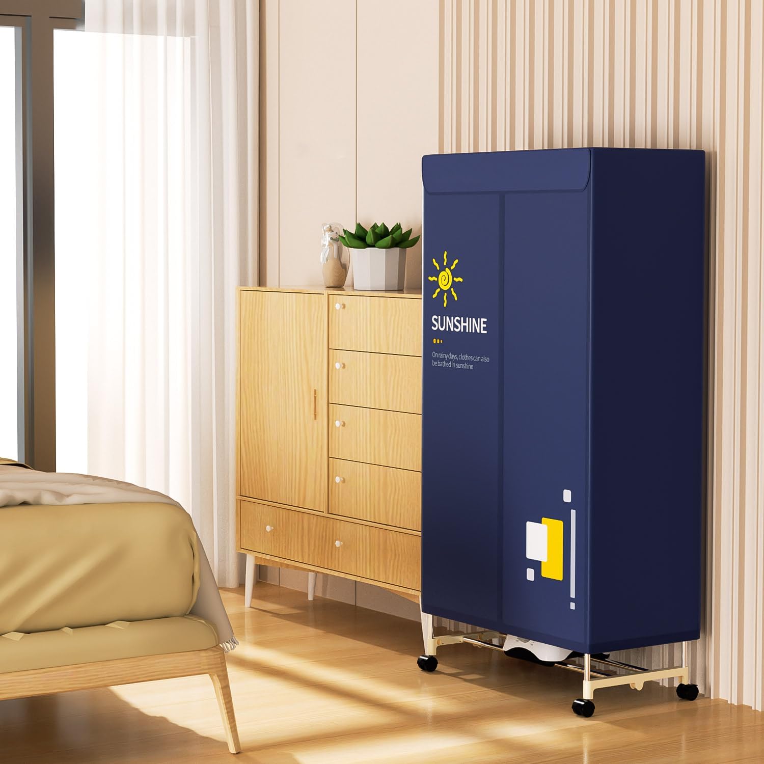 

Портативная сушилка для одежды из нержавеющей стали 1000 Вт для квартир, общежитий, путешествий – Таймер и тканевый чехол JY01 19 M