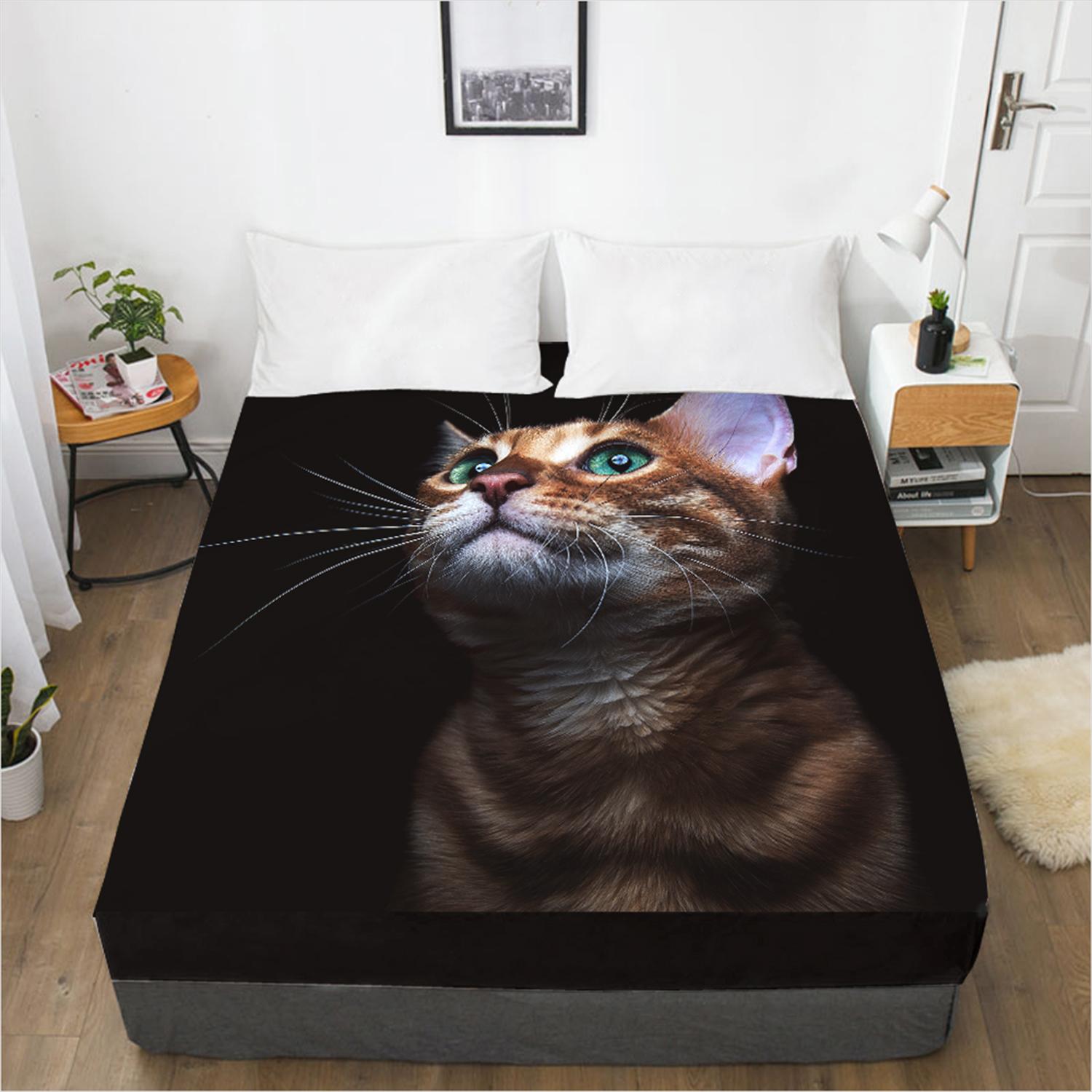 Модная домашняя простыня с котенком и 3D принтом — фото 5