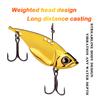 Sinking Vib Metal Spoon Lure with 3D Prismatic Flash for Seabass/Bass Fishing, Long Cast Saltwater/Freshwater Jigging Bait