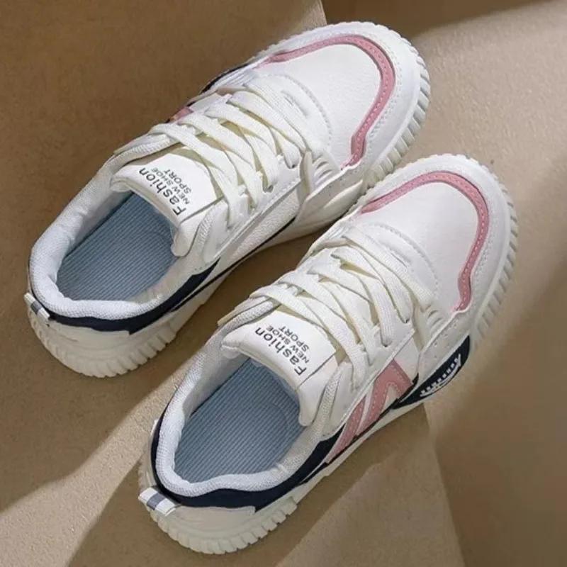 Platform Women's Vulcanized Shoes Outdoor Sports Running Shoes Comfortable and Versatile Female Shoes Lace Up Sneakers