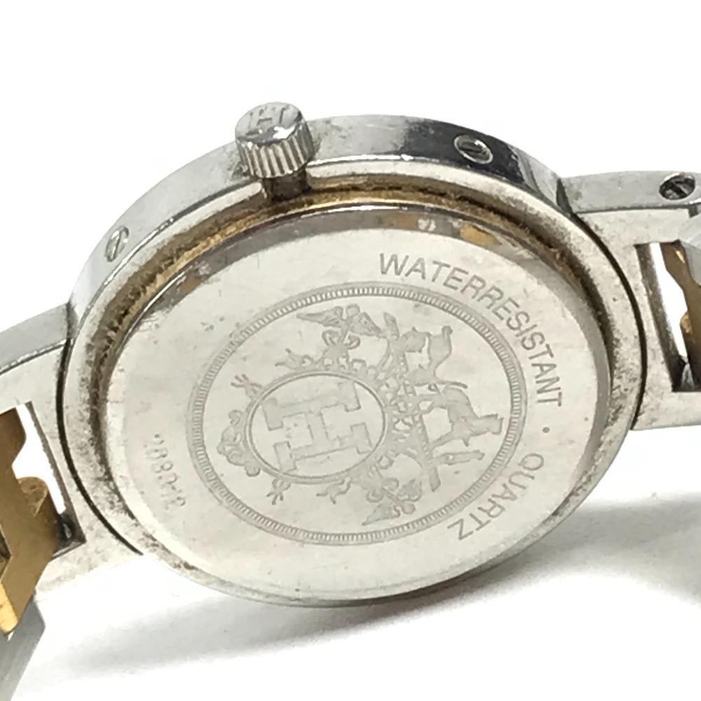 Hermes Clipper Quartz Two-tone Watch Wristwatch SS/Gold Plated Silver/Gold