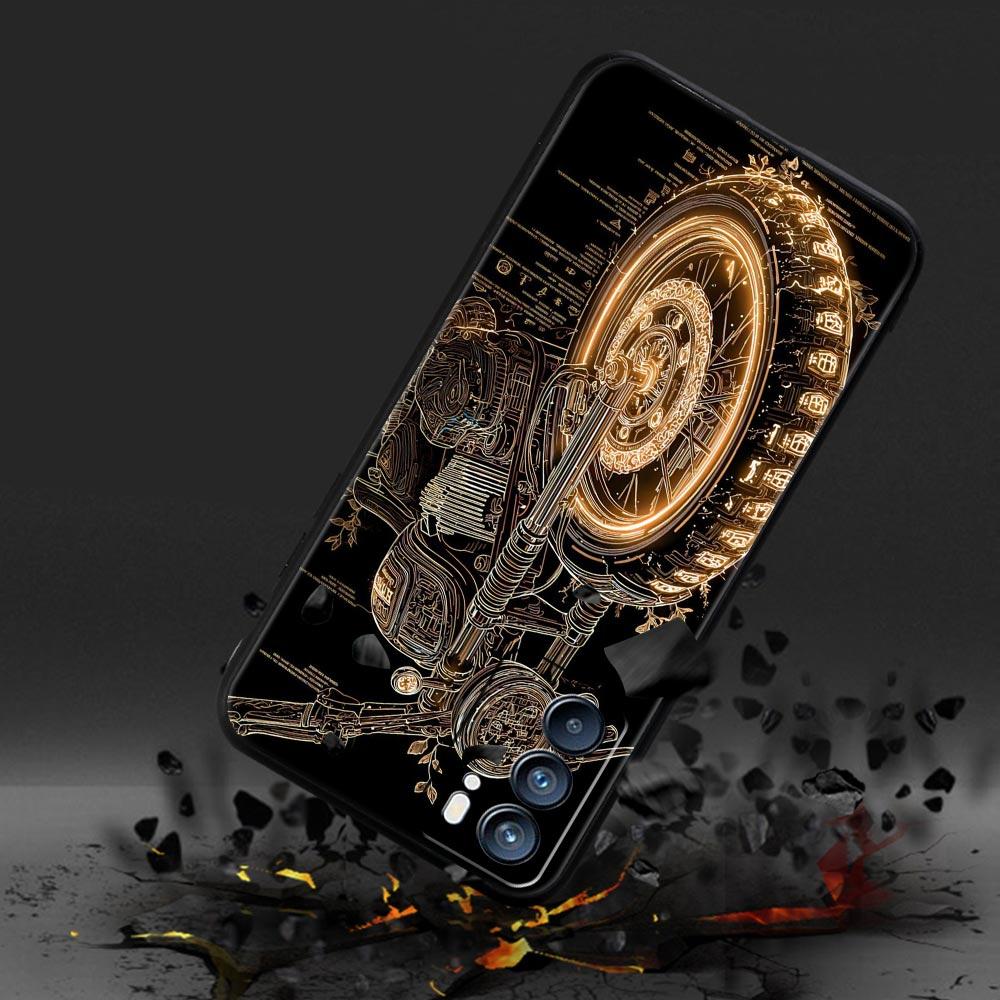 Colors Vintage Motorcycle Painted Phone Case For Oppo A17 A31 A54 A57 A78 A79 A98 Find X5 X6 Reno 7 8 10 11 12 13 F Pro Soft TPU