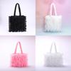 Lace Tote Bag For Women With Frills And Tassels Soft Shoulder Purse For Daily Use