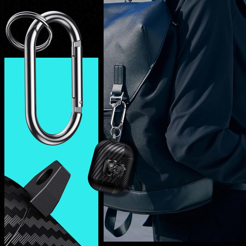 Suit Thug Skull Series Magnetic Headphone Case for Airpods Pro 3 2 1 & Airpods 4 with Hook - Durable Protective Cover