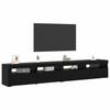 TV Cabinet Set of 2 Black Oak Effect 240 X 35 X 40 Cm