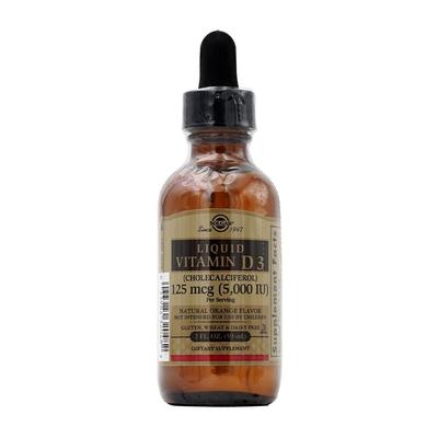 Vitamina D3 líquida (Colecalciferol) 5000 UI de sabor naranja natural, 2 fl oz