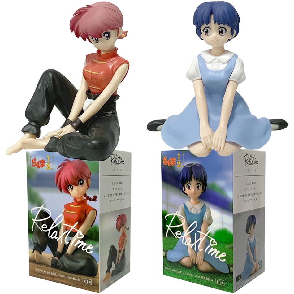 NEW In Stock 10CM Ranma 1/2 Tendou Akane Ranma PVC Anime Figure Periphery Kawaii Sitting Toys Desktop Car Ornaments Model Gifts