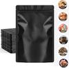 50PCS Resealable Coffee Herb Powder Zipper Pack Bag Smell Proof Flat Pouches Matte Black Small Aluminum Foil Zip Lock