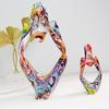 Creative Living Room Decor Resin Sculpture Figure Art Graffiti Think Statue Home Decoration Desk Painted Ornament Craft Gift