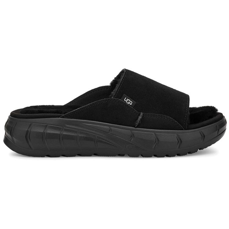 UGG Westsider Slide Leather Soft Sole Comfortable Flat Slide Sandals Women Slippers Black 1118135-BLKS