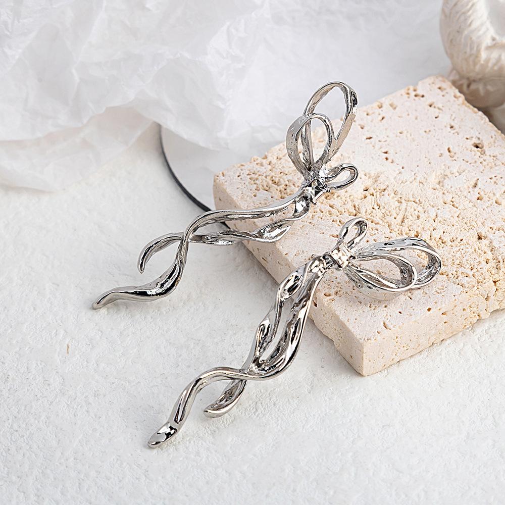 Fairy Butterfly Fringed Earrings Collection, Metal Wind Diamond Chain Earrings Exaggerated And Thin Stud Earrings