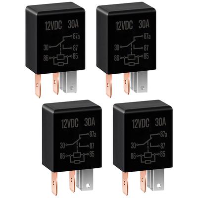 ממסרי רכב 12v 30a קופסת ממסרים 12v ממסר 5 פינים 4 יחידות ממסר חדש לגמרי