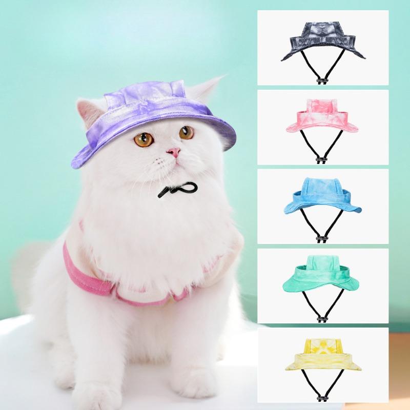 Ombrellino Estivo e Protezione Solare per Cani e Gatti Cappello Anti-perdita per Gatti Fibbia con Cordino Regolabile Cappello da Pescatore Cane Animale Domestico