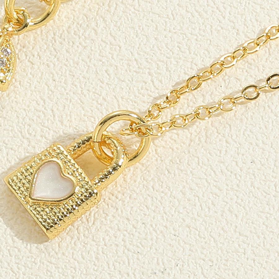 2025 New Fashion Women Temperament Zircon Inlaid Butterfly Flower Umbrella Oil Drip Lock Pendant Clavicle Chain Necklace Jewelry