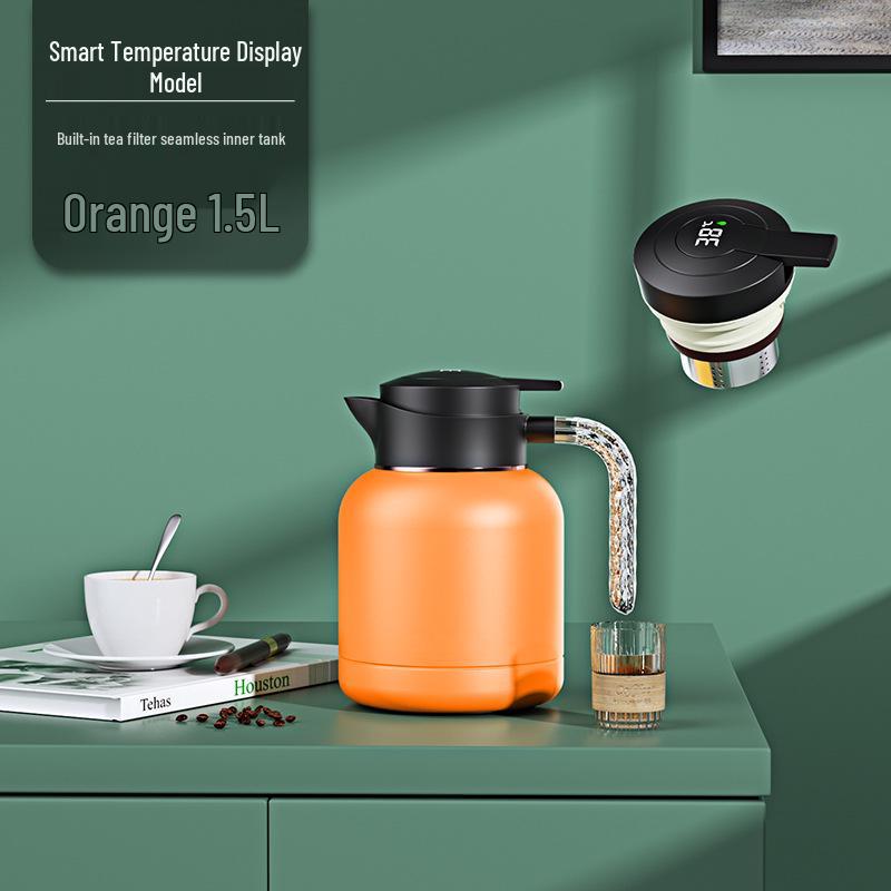 304 Stainless Steel Insulated Kettle with Intelligent Temperature Display for Tea Brewing - Commemorative Business Souvenir.