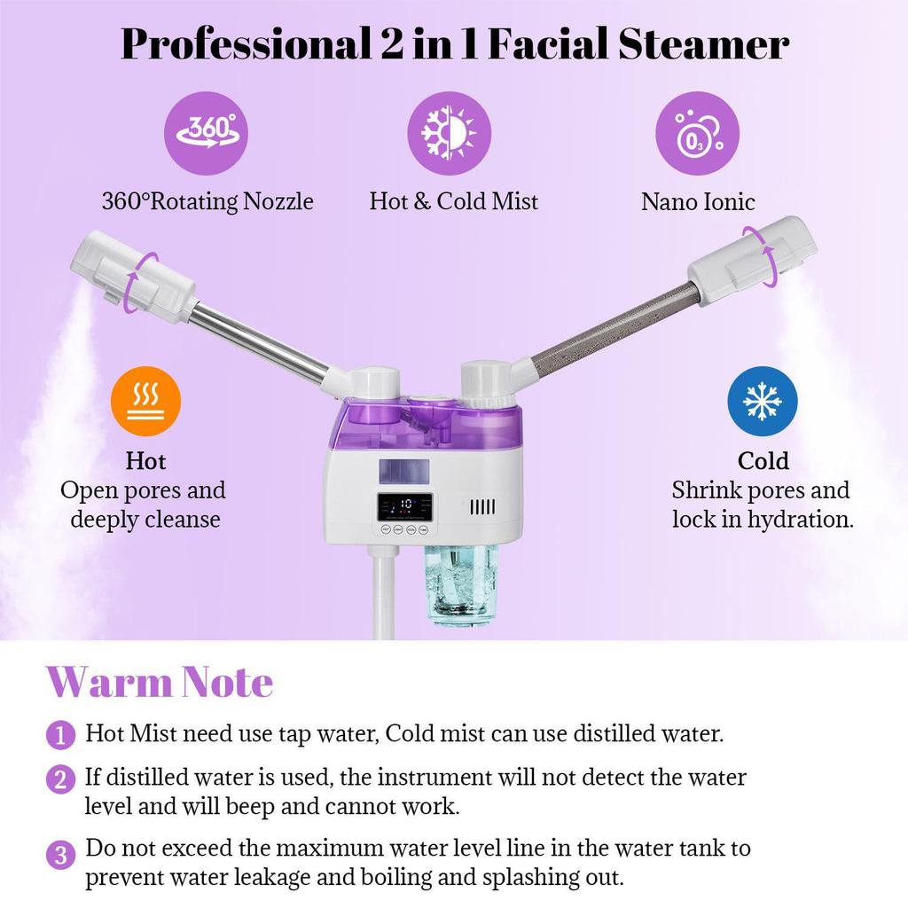 Dual-Mode Facial Steamer: Cold & Hot Hydrating Beauty Spray Machine