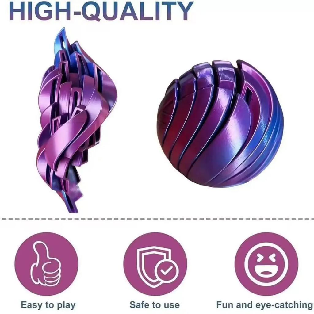 3D Printing-Slime Gear Sphere Sensory Fidget Ball Deformable Twistsphere Flow Effect Relaxation Anxiety Relief Toys For Adults