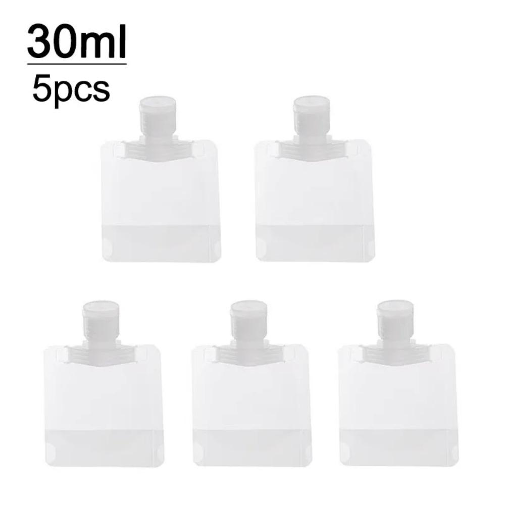10pcs 30ml/50ml/100ml Refillable Travel Boats Empty Cosmetic Container Travel Bottles Liquid Cosmetic Storage Pouches 30ml -- 5PCS