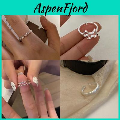 Elegant Korean 925 Sterling Silver Minimalist Ring For Women With Adjustable Open Design And Modern Aesthetic