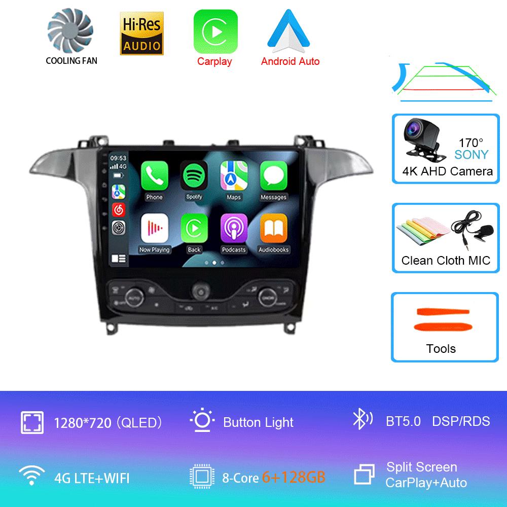 Android 14 Video Player For Ford S Max S-MAX 2006 - 2015 For Ford Galaxy 2014 Car Radio Car Multimedia GPS Radio Navigation DVD