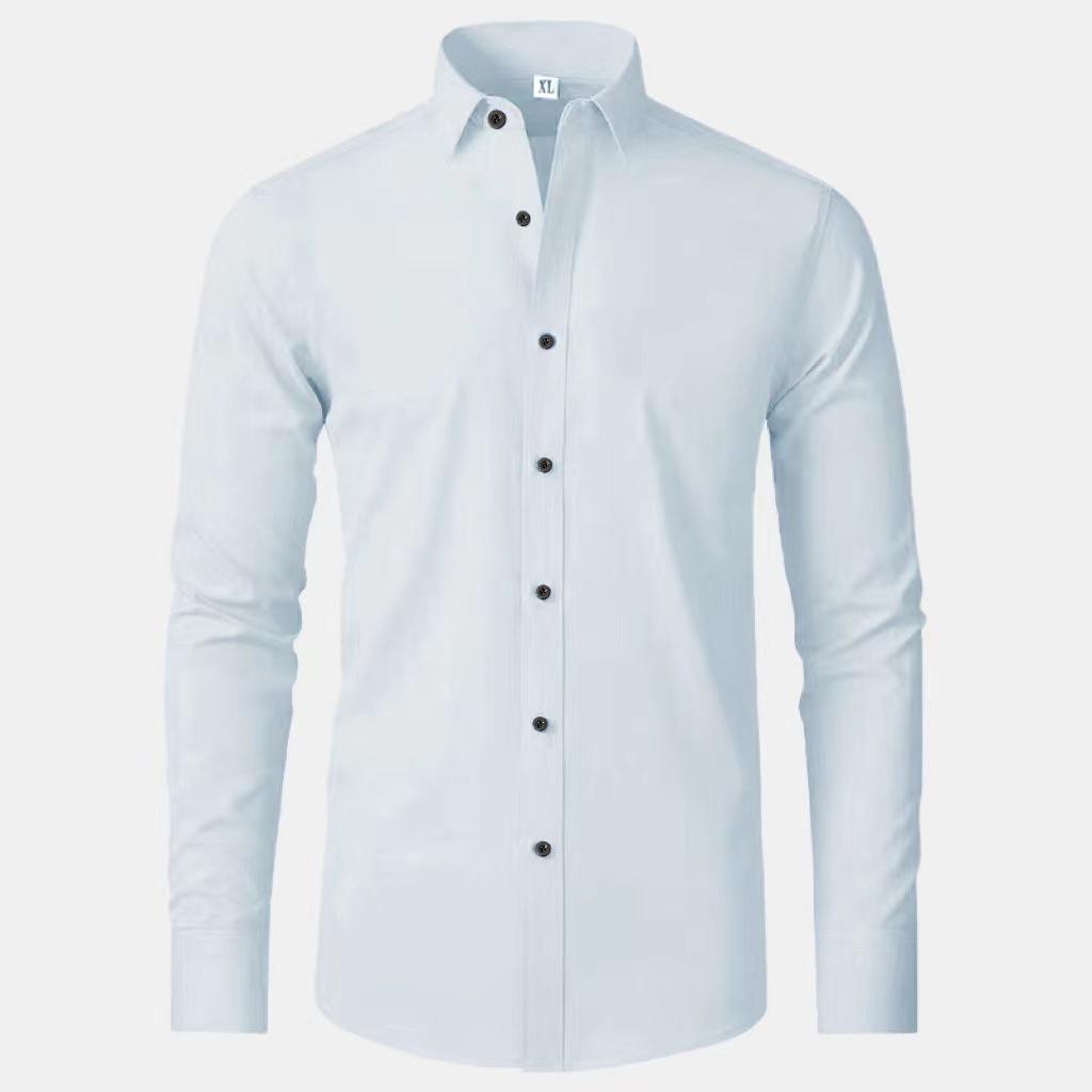 Men's European Fit Non-Iron Long-Sleeve Stretch Shirt - Hot-Selling with Vertical Design
