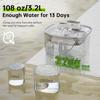 Wireless Cat Water Fountain Battery Operated, 108oz/3.2L Stainless Steel Automatic Pet Water Fountain for Cats & Dogs with Motion Sensor, Ultra Quiet