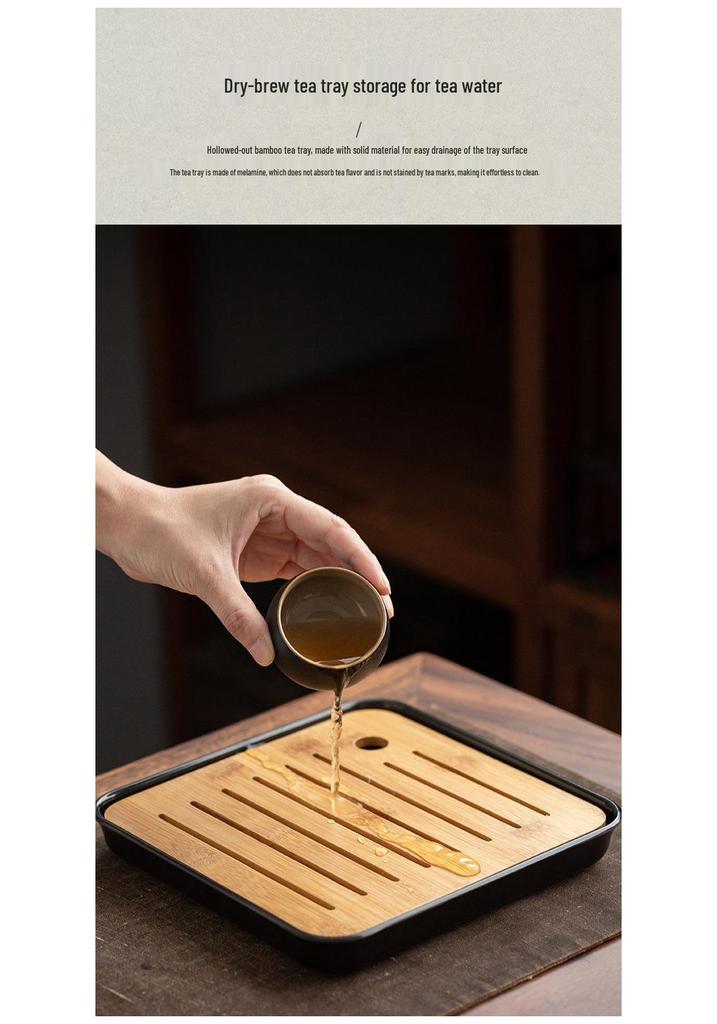 Portable Black Pottery Kung Fu Tea Set: Teapot with Handle, 4 Cups, Tea Tray, Storage Bag - Perfect for Outdoor Brewing