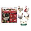 Set Sciarpa e Ciondolo Pollo di Natale - Decorazioni Festive per Albero e Casa