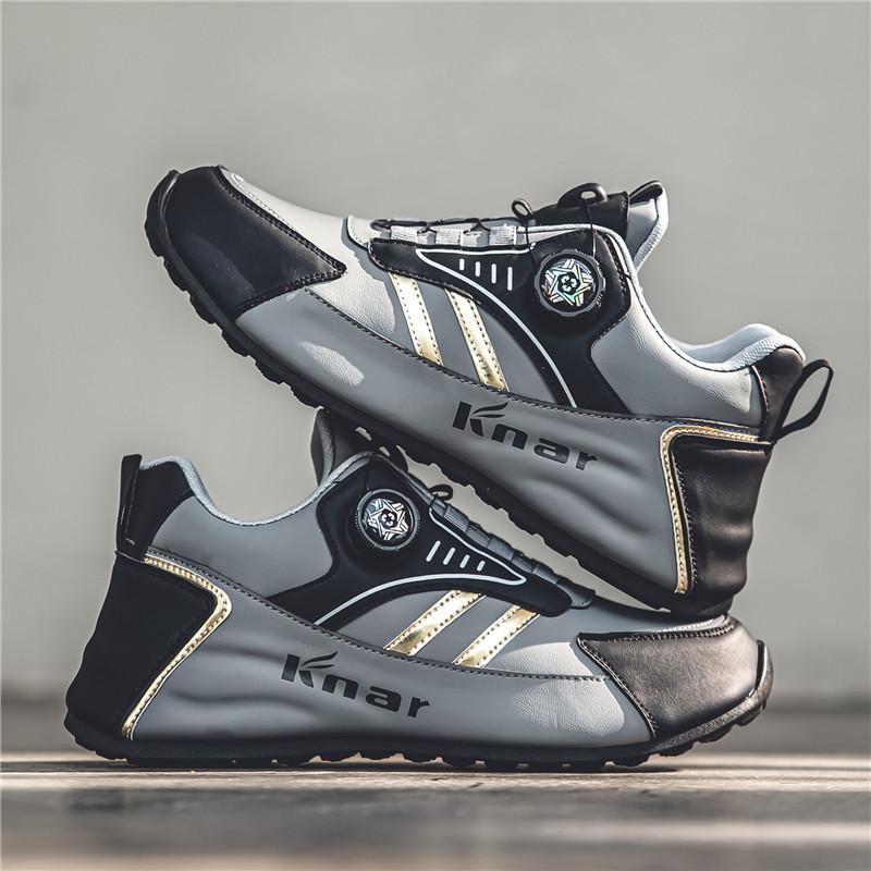 Spring And Summer New Ultra Light Soft Soled Men'S Shoes, Flat Bottomed Sports And Casual Running, Rotating Buckle Leather Shoes